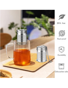 Paquete de 2 Infusores de Té HAWOWZ Acero Inoxidable 4 cm 2