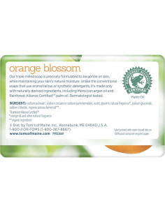 Jabón Natural Tom's of Maine 142g Flor de Naranja con Argán 2