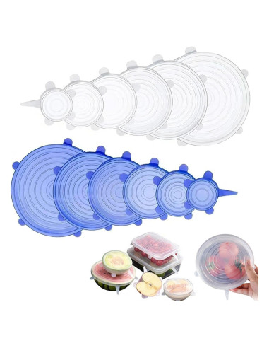 12 Tapas de Silicona Reutilizables GRITOSE para Alimentos