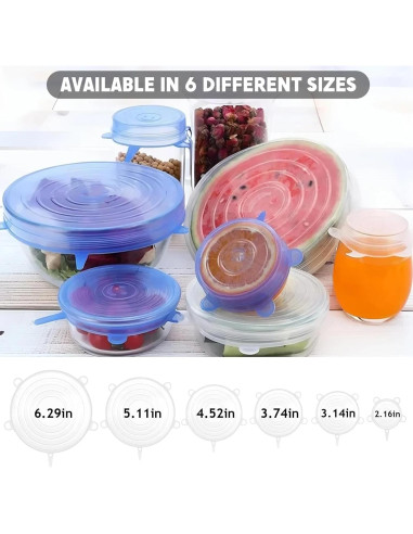 12 Tapas de Silicona Reutilizables GRITOSE para Alimentos