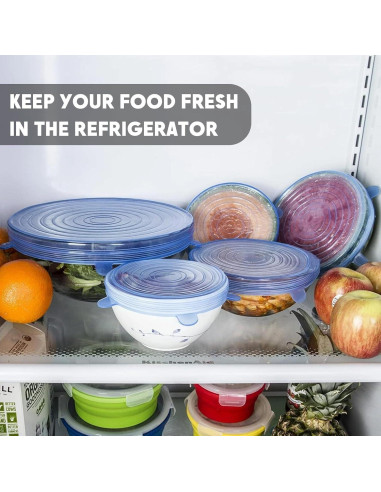 12 Tapas de Silicona Reutilizables GRITOSE para Alimentos