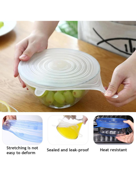 12 Tapas de Silicona Reutilizables GRITOSE para Alimentos