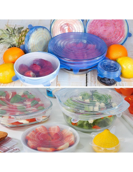 12 Tapas de Silicona Reutilizables GRITOSE para Alimentos