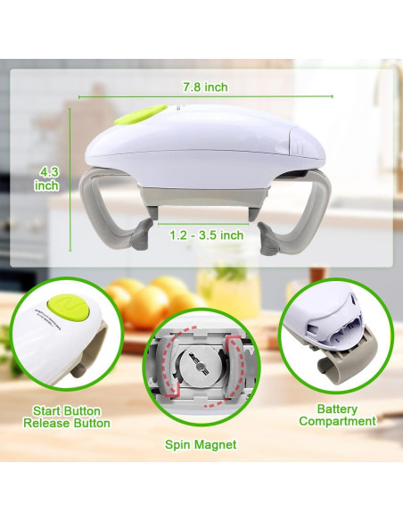 Abridor de Tarros Eléctrico YUNYOUXUAN para Artritis 340g