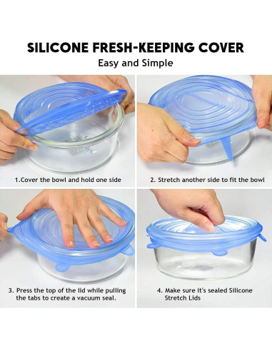 12 Tapas de Silicona Reutilizables GRITOSE para Alimentos