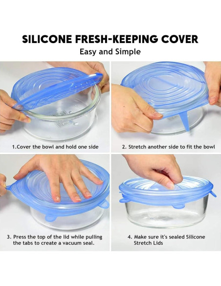 12 Tapas de Silicona Reutilizables GRITOSE para Alimentos