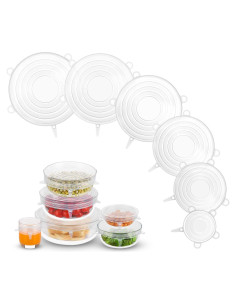 Tapas de Silicona Estirables Reutilizables 6PCS Daily Kisn