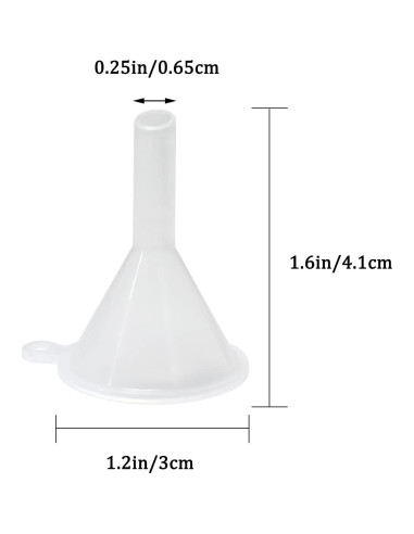 30 Mini Embudos de Plástico Transparente para Cocina y Laboratorio