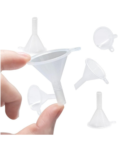 30 Mini Embudos de Plástico Transparente para Cocina y Laboratorio
