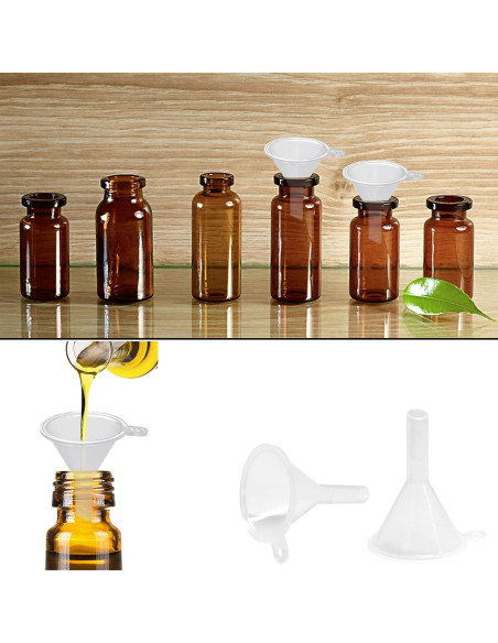 30 Mini Embudos de Plástico Transparente para Cocina y Laboratorio