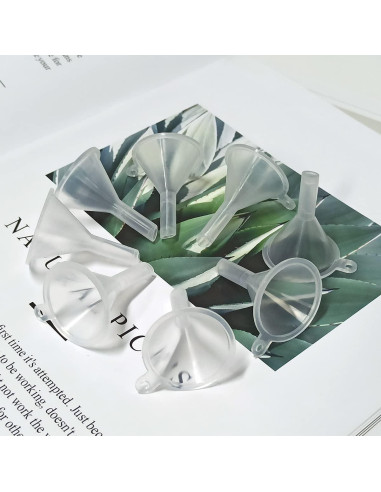 30 Mini Embudos de Plástico Transparente para Cocina y Laboratorio