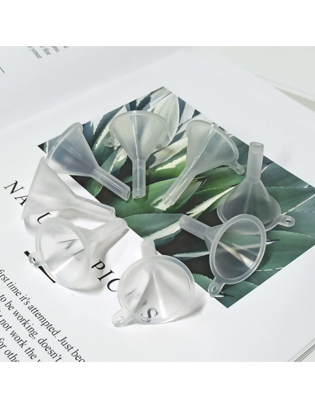 30 Mini Embudos de Plástico Transparente para Cocina y Laboratorio