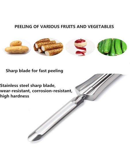 Pelador de Verduras Aniso de Acero Inoxidable Ergonómico 17.3 cm