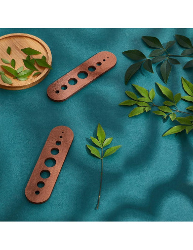 Deshojador de Hierbas de Madera PH PandaHall 2 Piezas 8 Agujeros