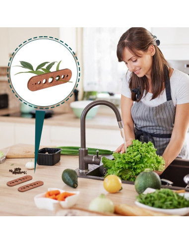 Deshojador de Hierbas de Madera PH PandaHall 2 Piezas 8 Agujeros