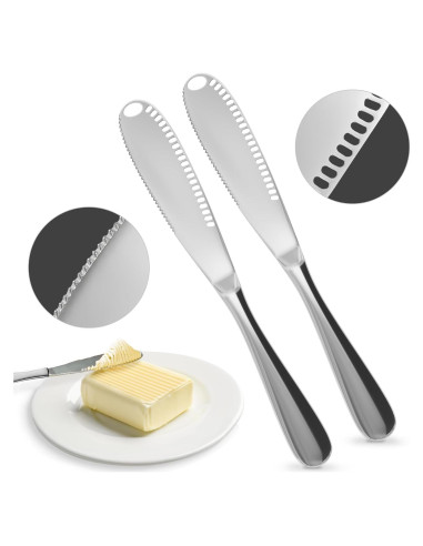 Cuchillo para Mantequilla DIMROM 2 Piezas Acero Inoxidable 20.8 cm