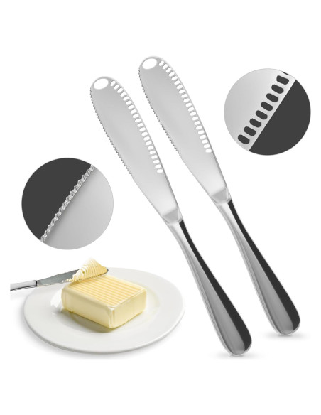 Cuchillo para Mantequilla DIMROM 2 Piezas Acero Inoxidable 20.8 cm