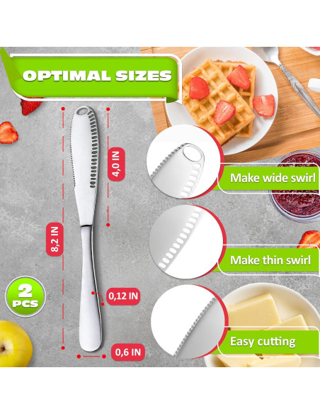Cuchillo para Mantequilla DIMROM 2 Piezas Acero Inoxidable 20.8 cm