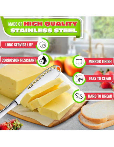 Cuchillo para Mantequilla DIMROM 2 Piezas Acero Inoxidable 20.8 cm