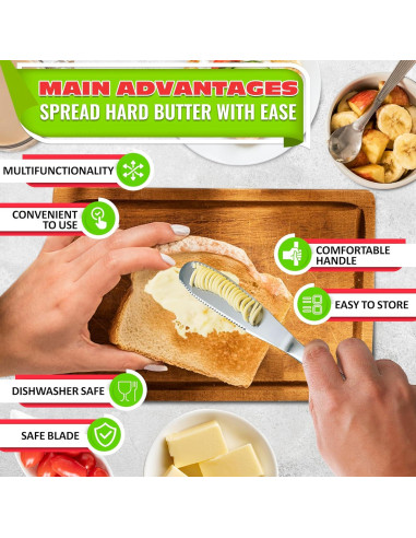 Cuchillo para Mantequilla DIMROM 2 Piezas Acero Inoxidable 20.8 cm