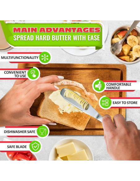 Cuchillo para Mantequilla DIMROM 2 Piezas Acero Inoxidable 20.8 cm