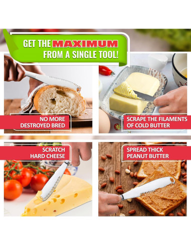 Cuchillo para Mantequilla DIMROM 2 Piezas Acero Inoxidable 20.8 cm