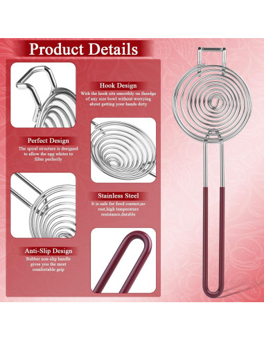 Separador de Huevos Acero Inoxidable CHGANG con Mango Largo
