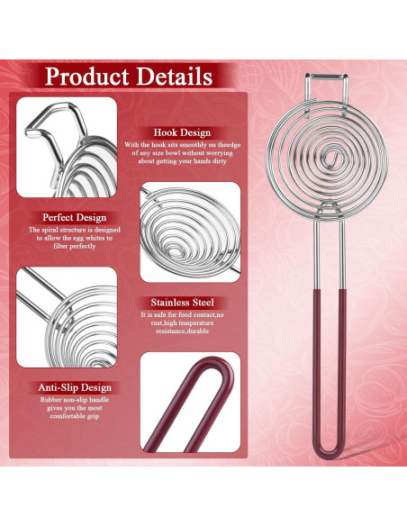 Separador de Huevos Acero Inoxidable CHGANG con Mango Largo