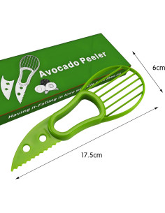 Cortador de Aguacate 3 en 1 SoKalChw Verde, Ligero y Ergonómico 2