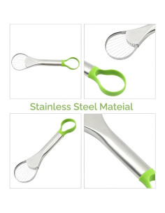 Cortador de Aguacate 3-en-1 Emptycolor, Acero Inoxidable Verde 2