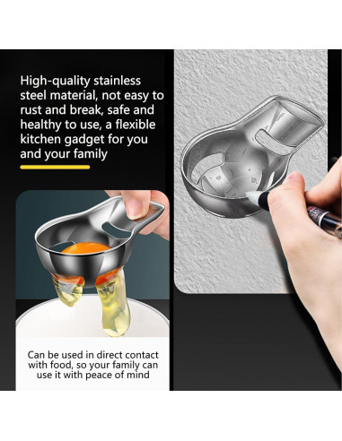 Separador de Yemas de Huevo JIAXIN Acero Inoxidable Grado Alimenticio