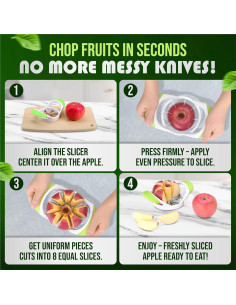 Cortador de Manzanas Genérico 8 Cuchillas Acero Inoxidable 2