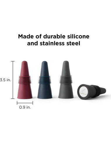 Juego de 4 Tapones para Botellas Rabbit W6121 Multicolor