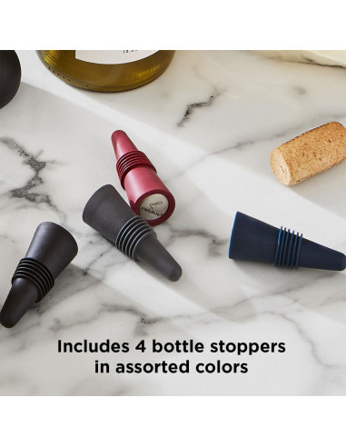 Juego de 4 Tapones para Botellas Rabbit W6121 Multicolor