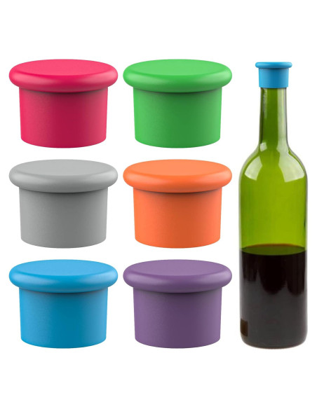 Tapones de Vino de Silicona Bricktown Supply Co. - 6 Piezas