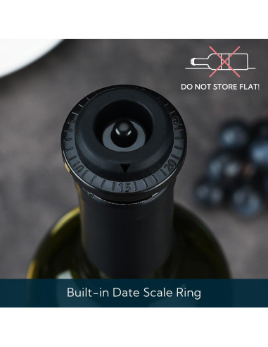 Bomba de Vacío para Vino KITCHENDAO con 4 Tapones Reutilizables