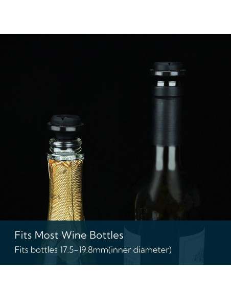 Bomba de Vacío para Vino KITCHENDAO con 4 Tapones Reutilizables