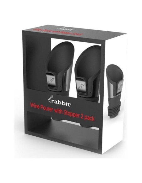 Tapones vertedores de vino Rabbit Acero inoxidable Set 2