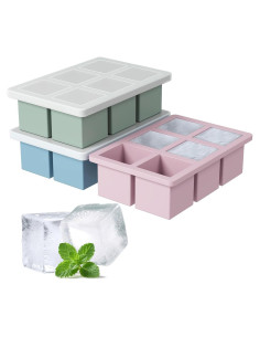 Bandeja de Hielo Grande SAWNZC 3 Pack Silicona Flexible