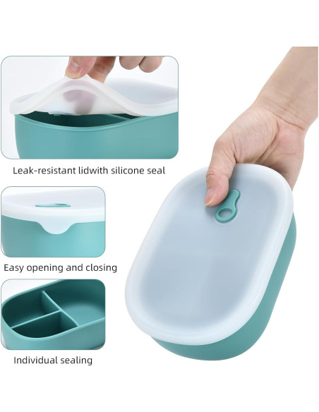 Caja Bento Orghcyi de Silicona 3 Compartimentos 0.4 kg