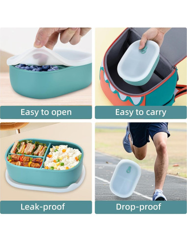 Caja Bento Orghcyi de Silicona 3 Compartimentos 0.4 kg