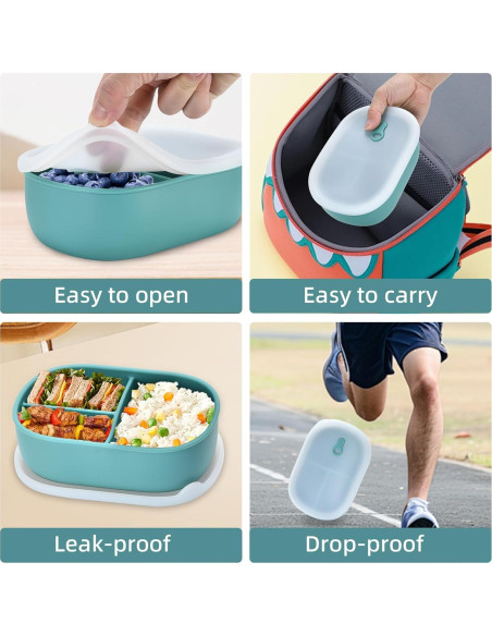 Caja Bento Orghcyi de Silicona 3 Compartimentos 0.4 kg
