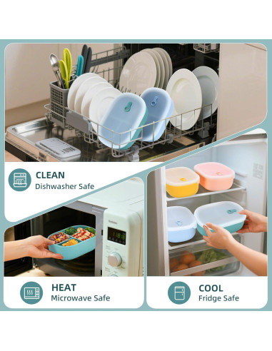 Caja Bento Orghcyi de Silicona 3 Compartimentos 0.4 kg