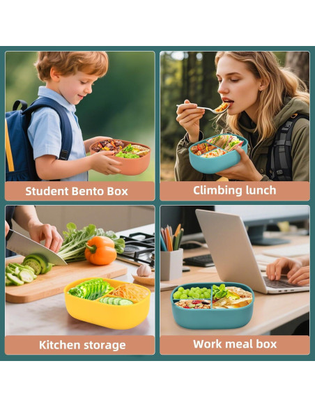 Caja Bento Orghcyi de Silicona 3 Compartimentos 0.4 kg