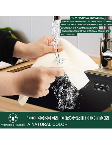 6 Piezas Tela de Queso Orgánica 20x20 cm Paoeyrb Reutilizable