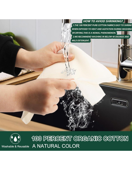 6 Piezas Tela de Queso Orgánica 20x20 cm Paoeyrb Reutilizable