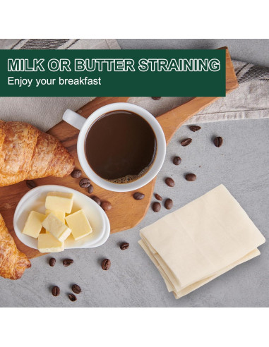 6 Piezas Tela de Queso Orgánica 20x20 cm Paoeyrb Reutilizable