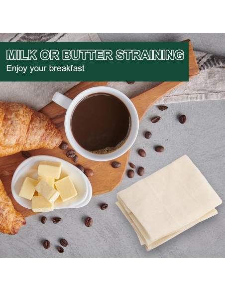 6 Piezas Tela de Queso Orgánica 20x20 cm Paoeyrb Reutilizable