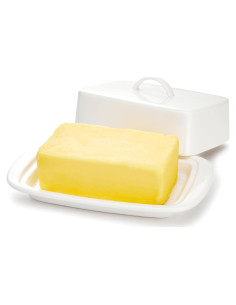 Plato de Mantequilla Grande Sweese con Tapa 19.6 cm Blanco