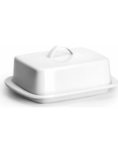Plato de Mantequilla Grande Sweese con Tapa 19.6 cm Blanco